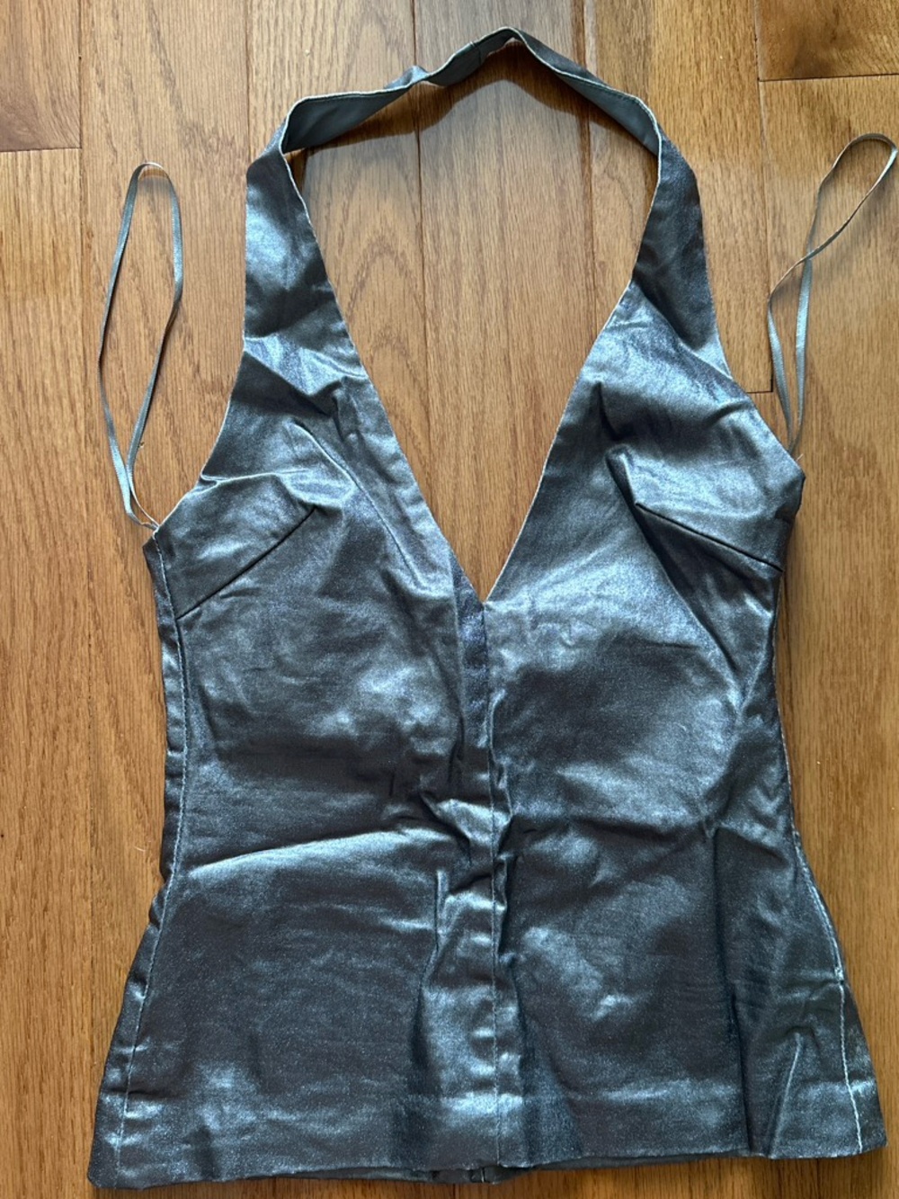 Zara Metallic Silver Halter Tank Top - Picture 3 of 6